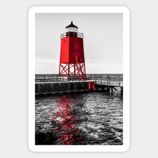 "Charlevoix Lighthouse Reflections #2" Sticker